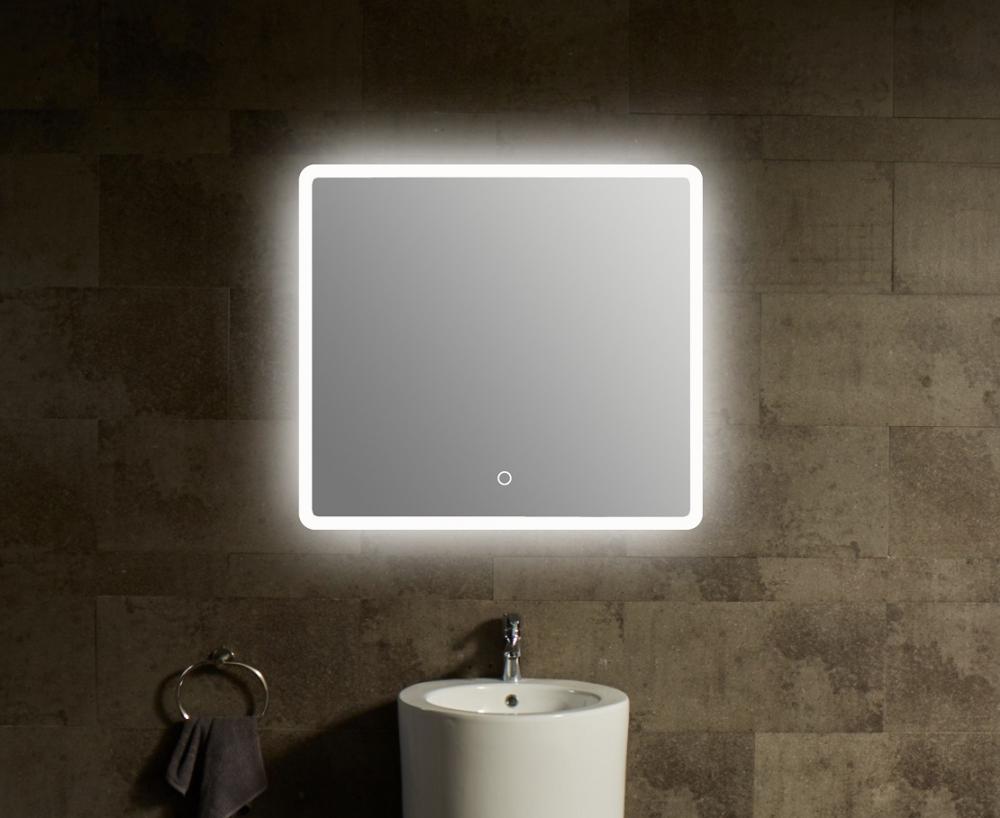 Framed LED Mirror, 750*700,White Acrylic Framed