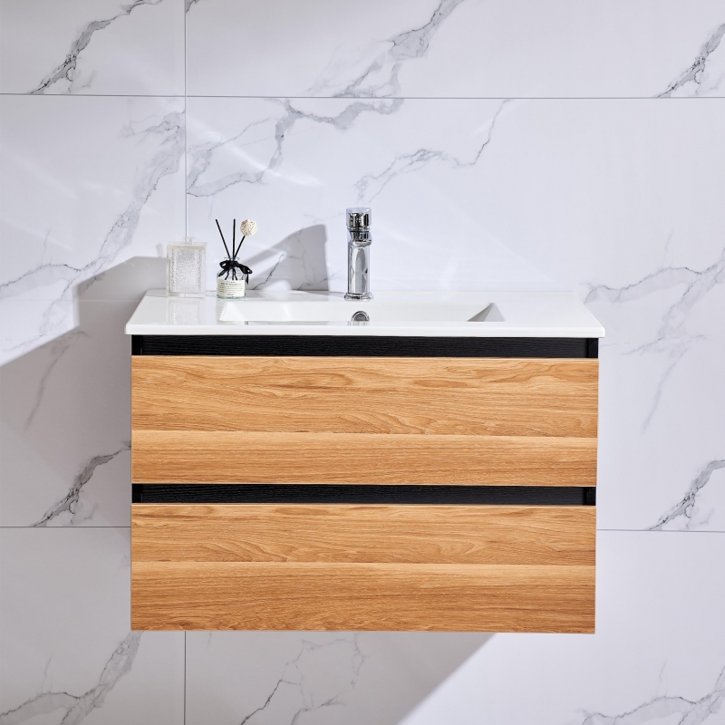 Cork Shadow 900mm Wall Hung Vanity with Single Basin