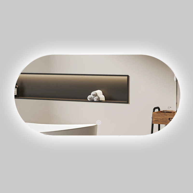 NU-1508-OVAL, LED Oval Frameless mirror