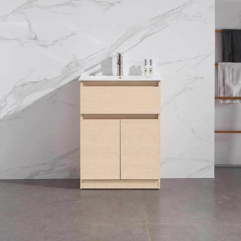 MY-70047-603682-A1015-VANITY Original Light Oak Free Standing 600*360mm Vanity with Single Basin